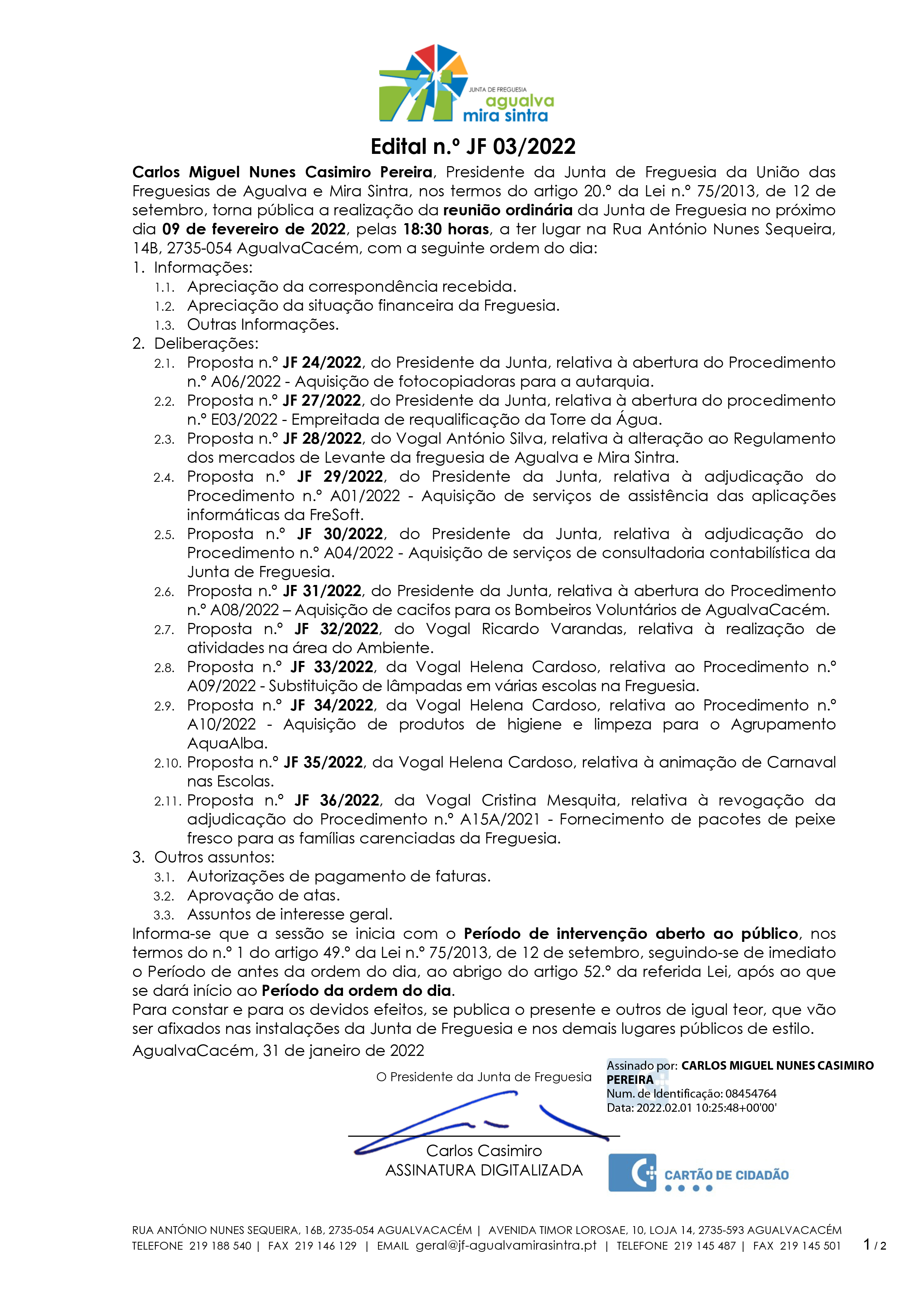 Edital n.º JF 03/2022