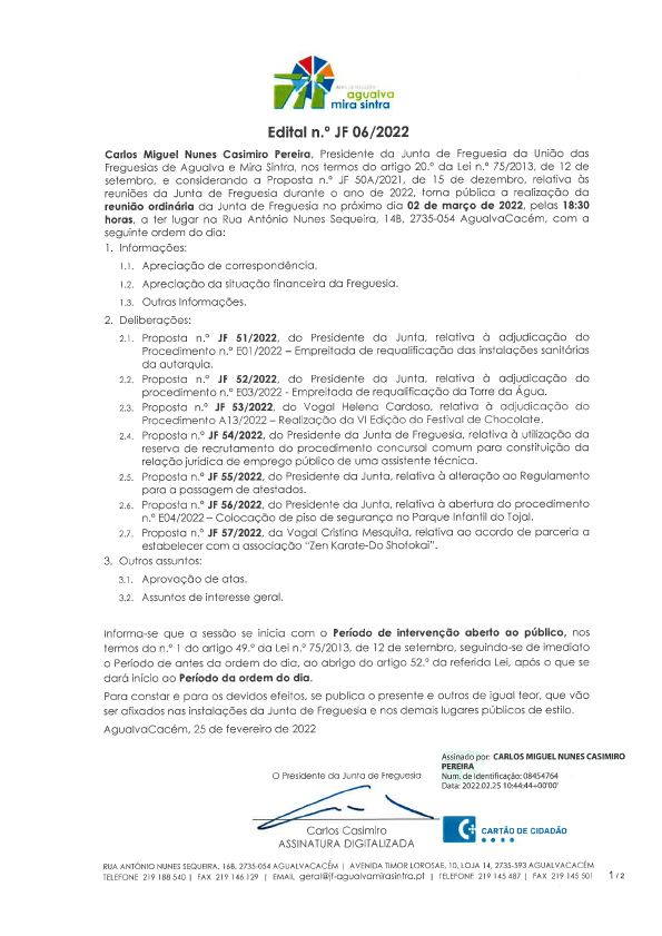 Edital n.º JF 06/2022