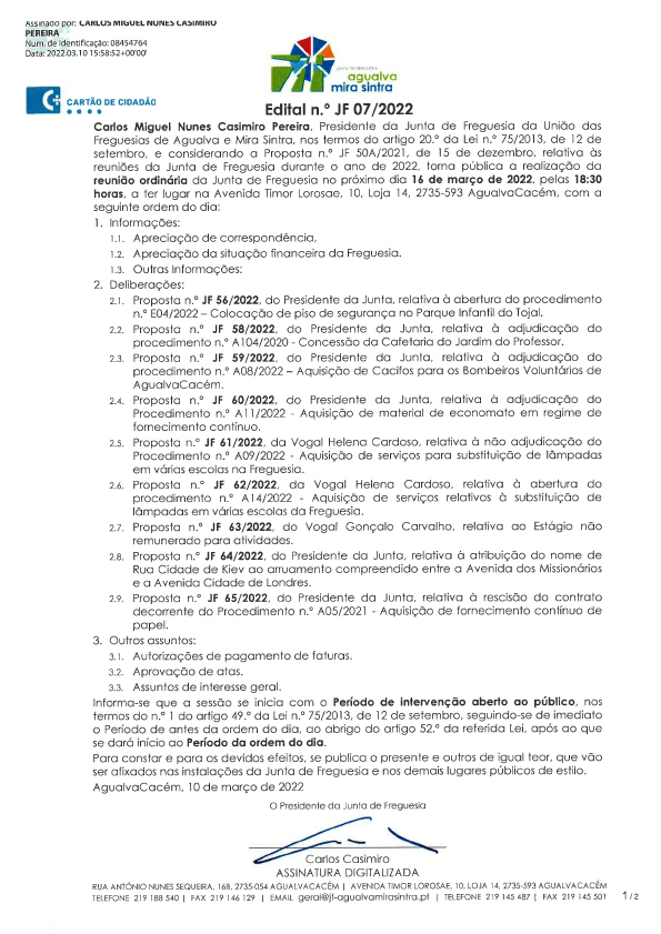 Edital n.º JF 07/2022