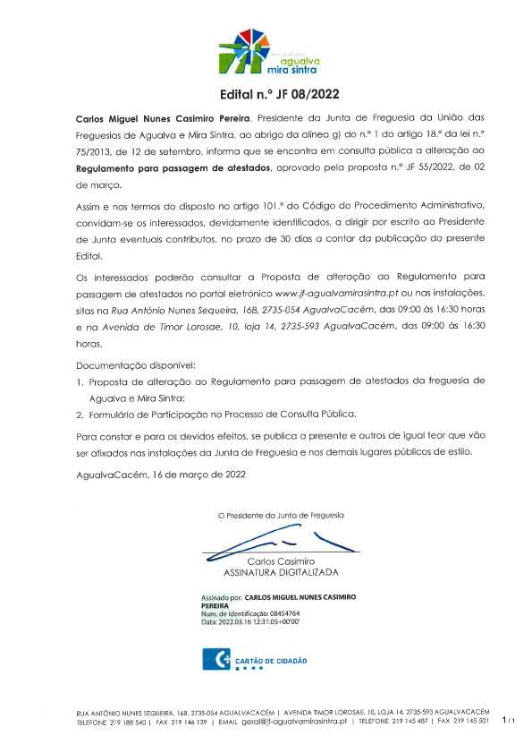 Edital n.º JF 08/2022