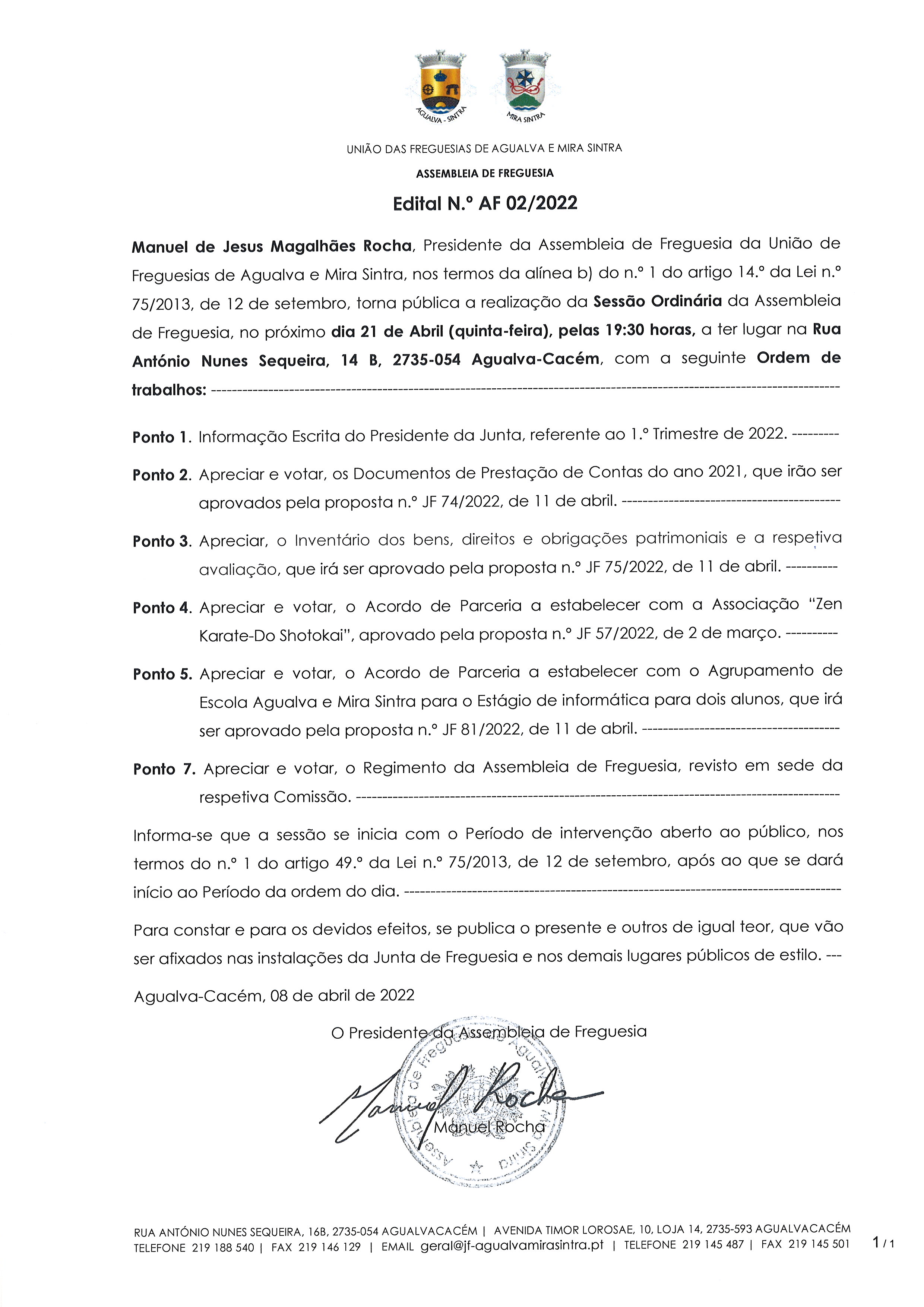 Edital n.º AF 02/2022