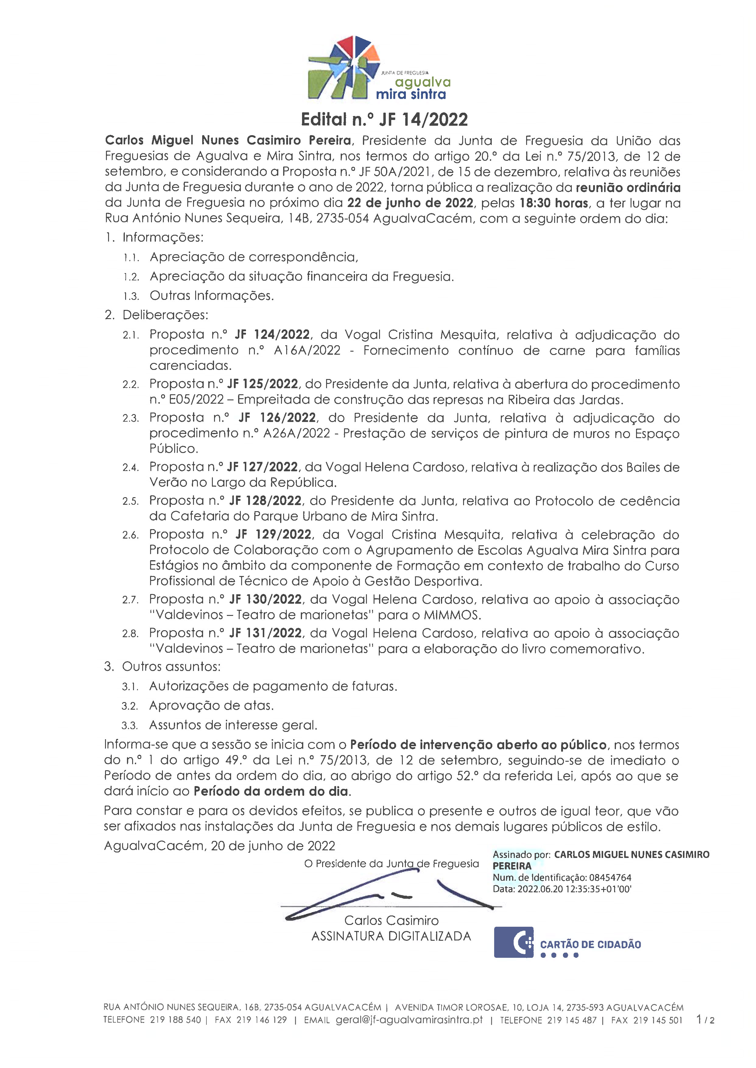 Edital n.º JF 14/2022