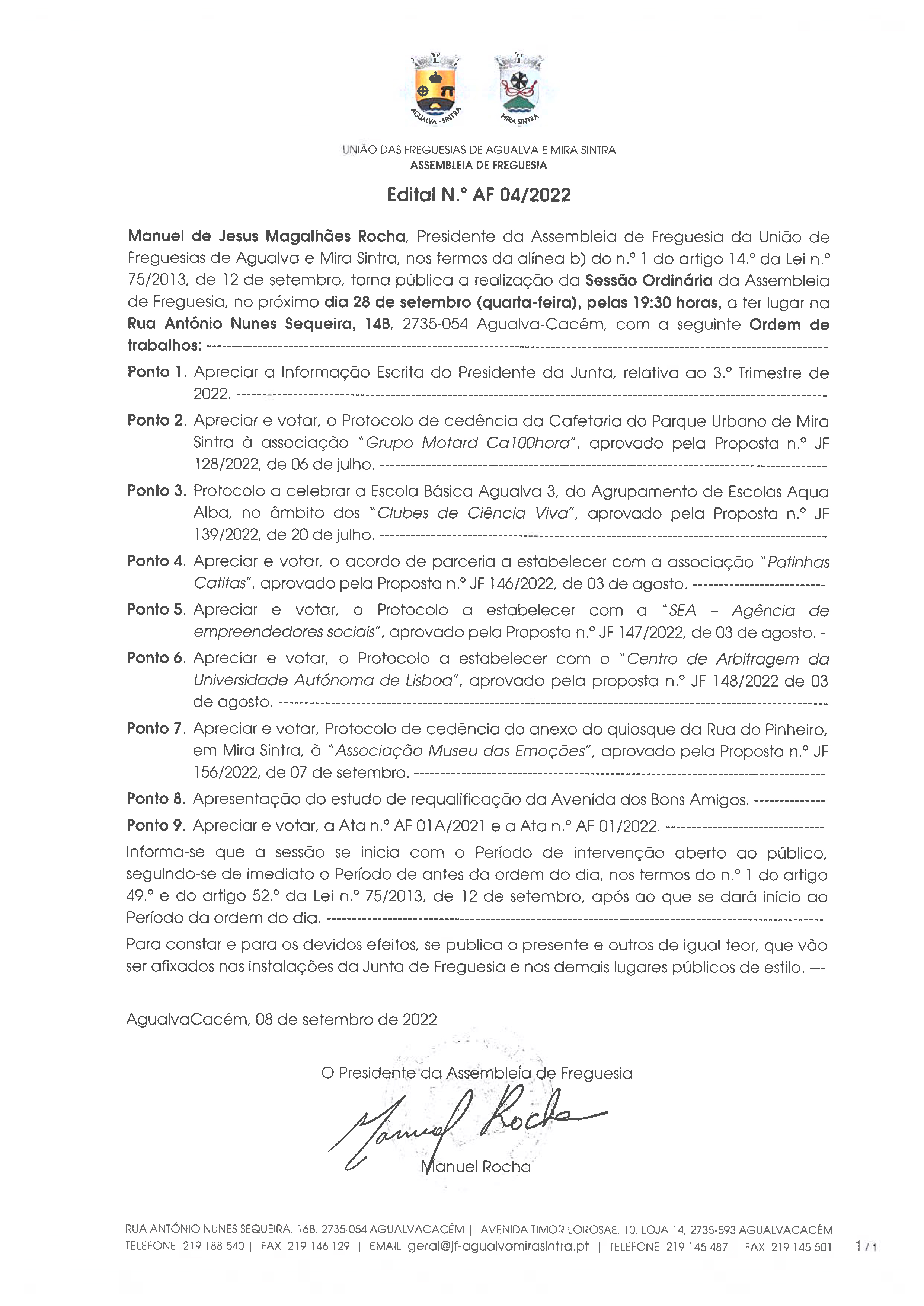 Edital n.º AF 04/2022