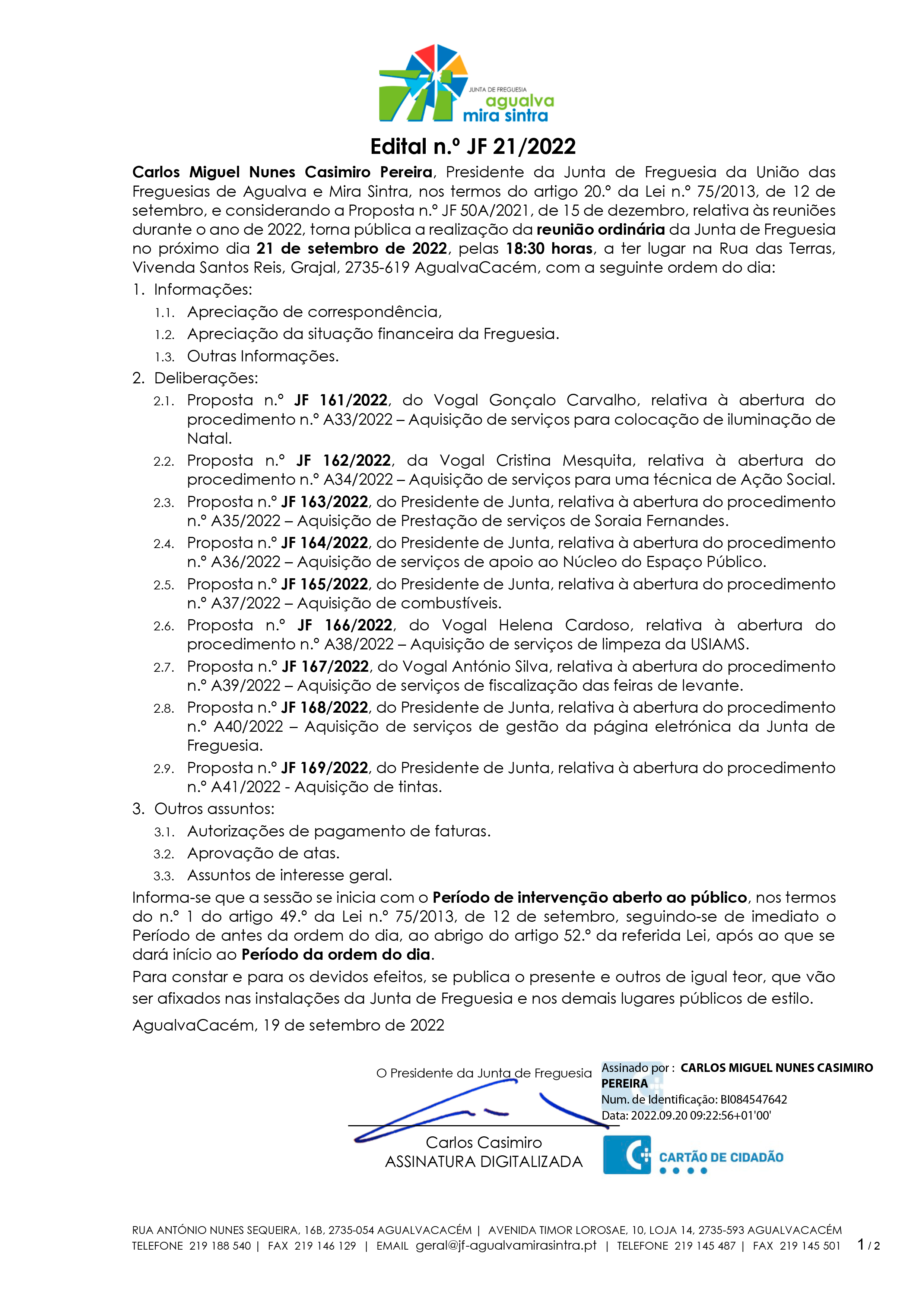 Edital n.º JF 21/2022
