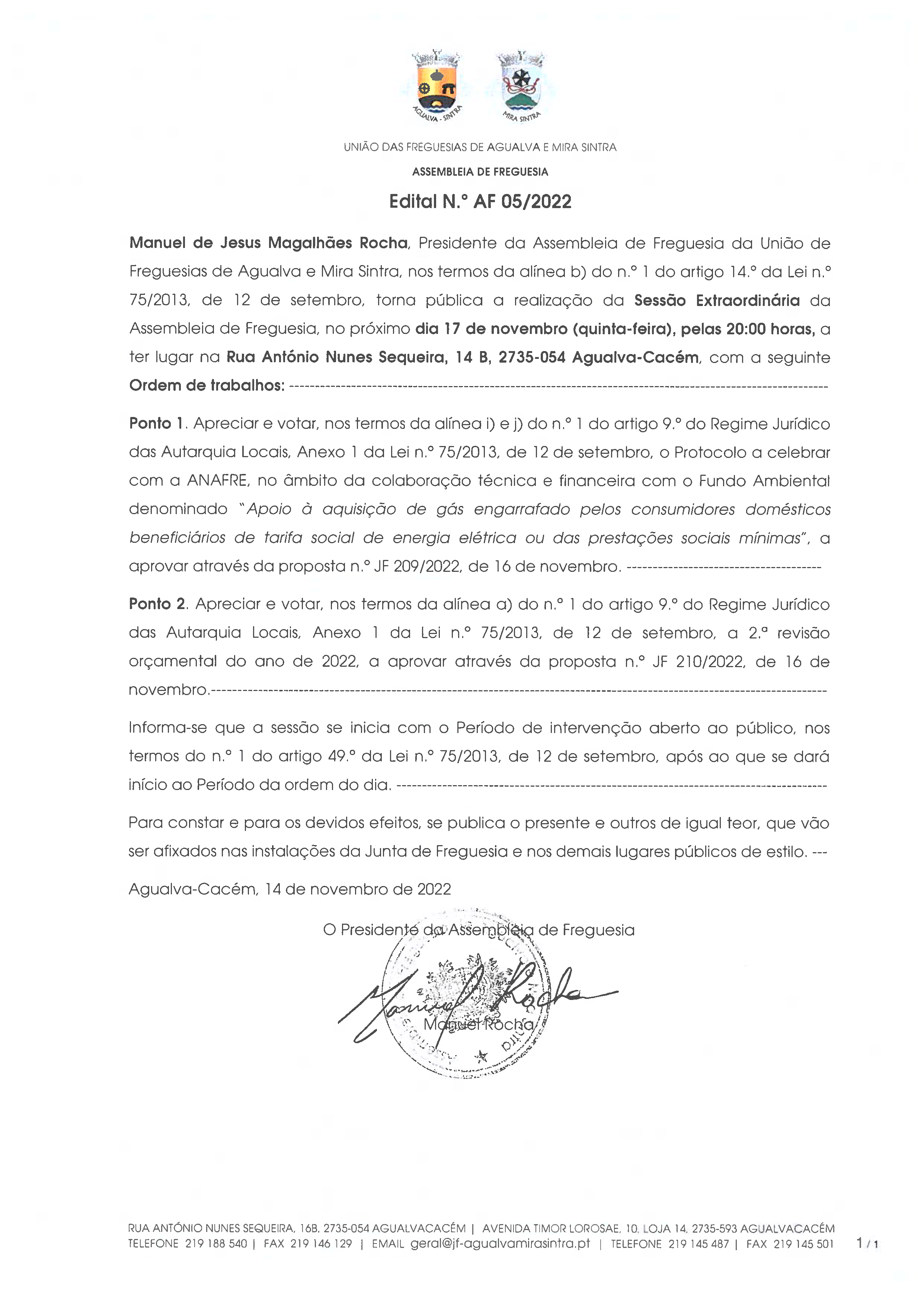 Edital n.º AF 05/2022