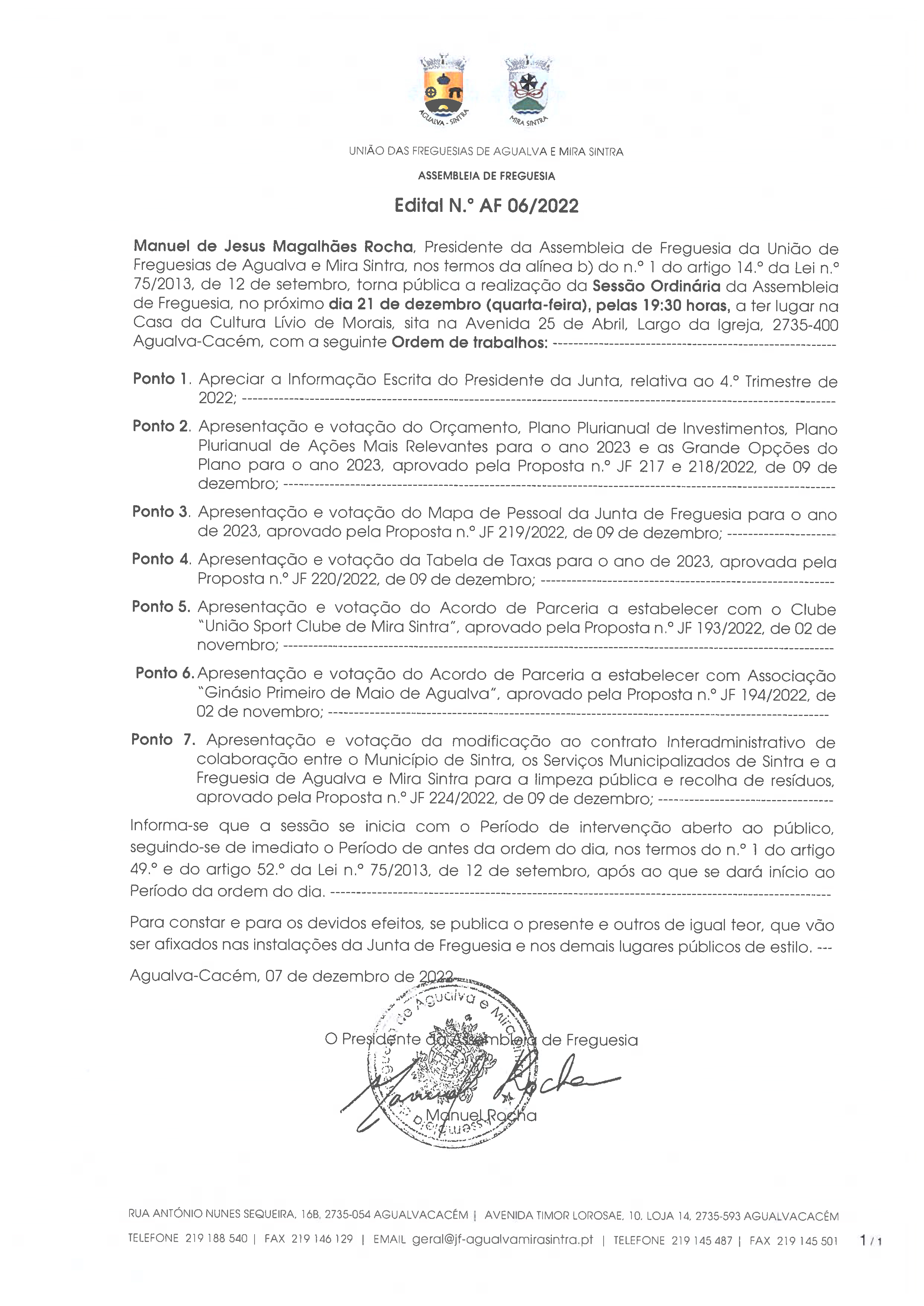 Edital n.º AF 06/2022