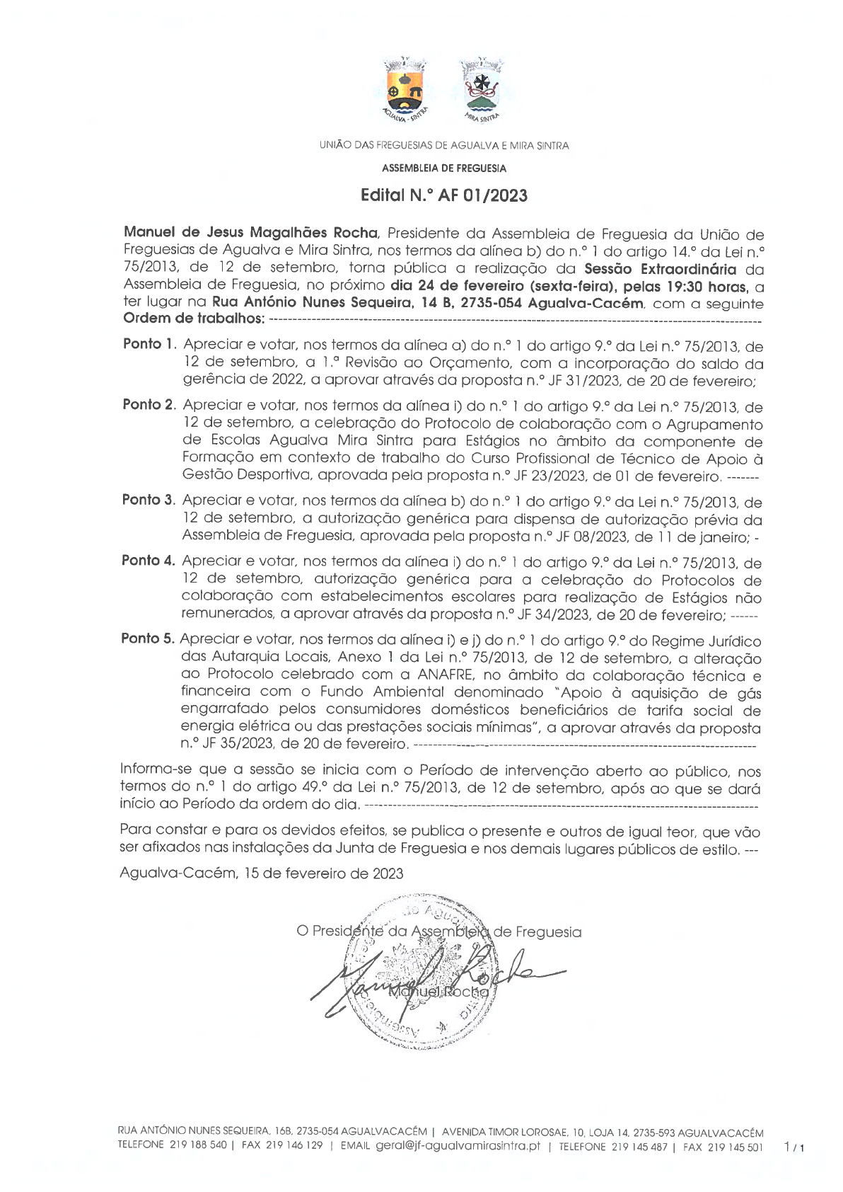Edital n.º AF 01/2023 Edital n.º AF 01/2023