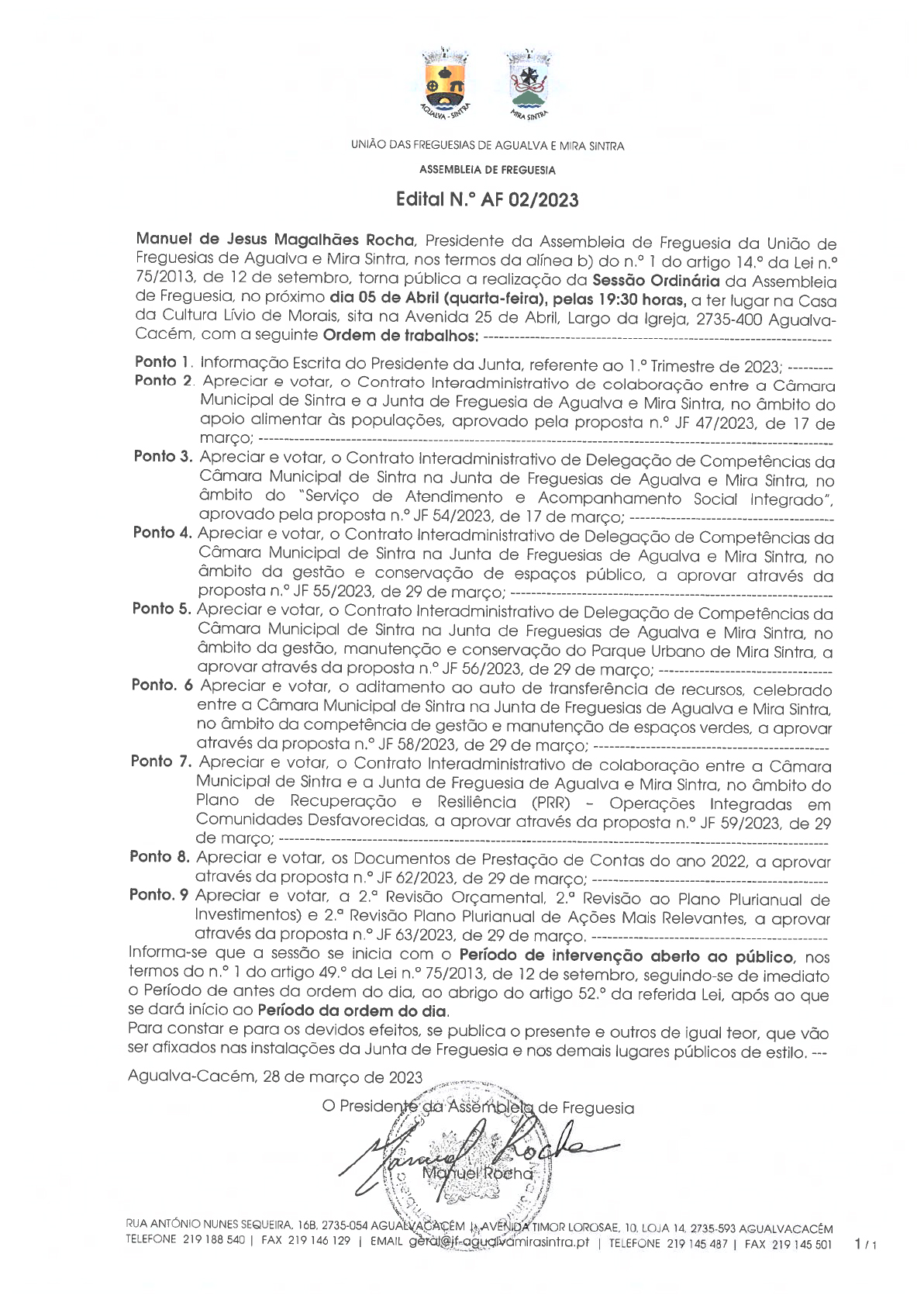 Edital n.º AF 02/2023 Edital n.º AF 02/2023