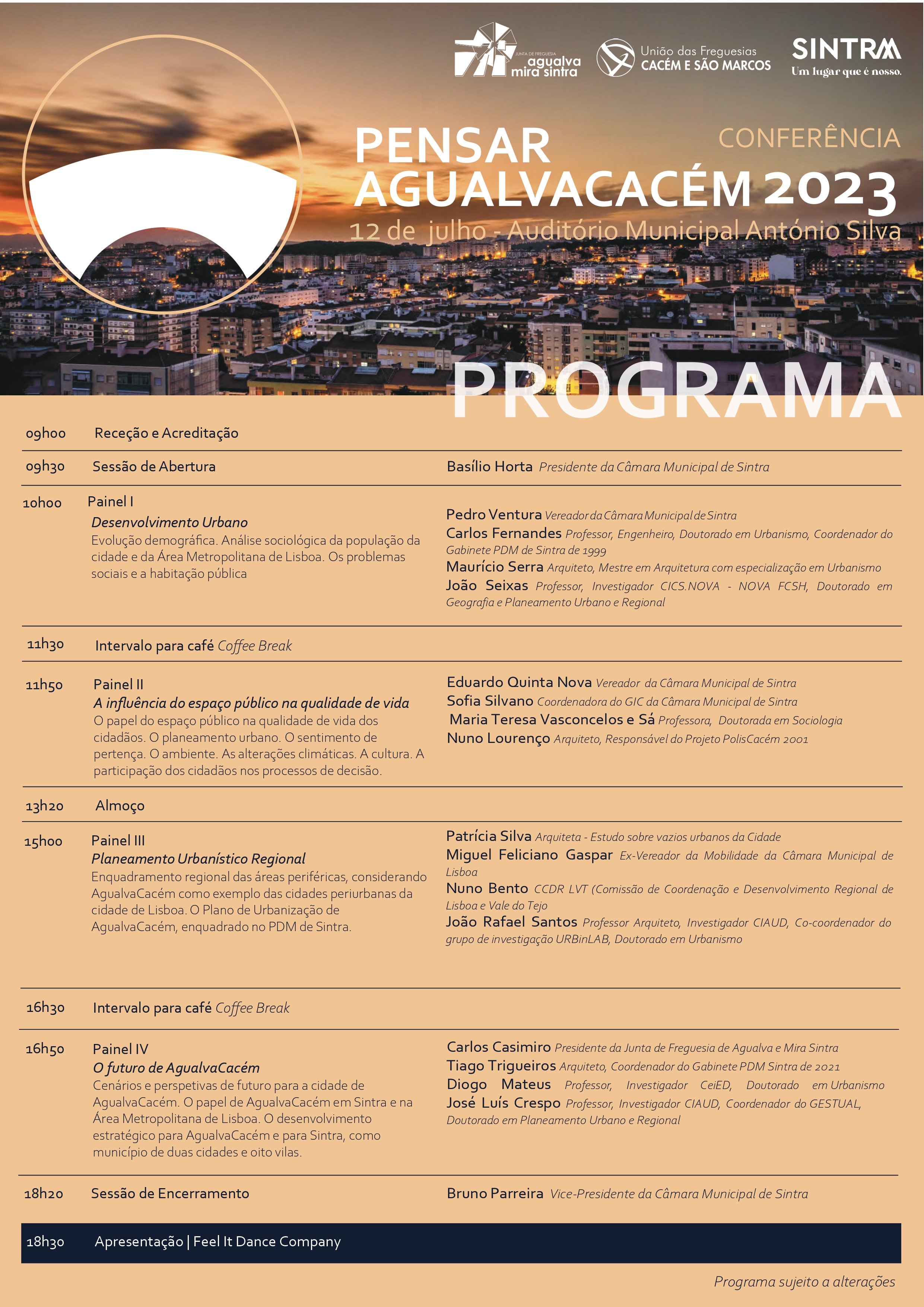 Conferência Pensar AgualvaCacém - Programa