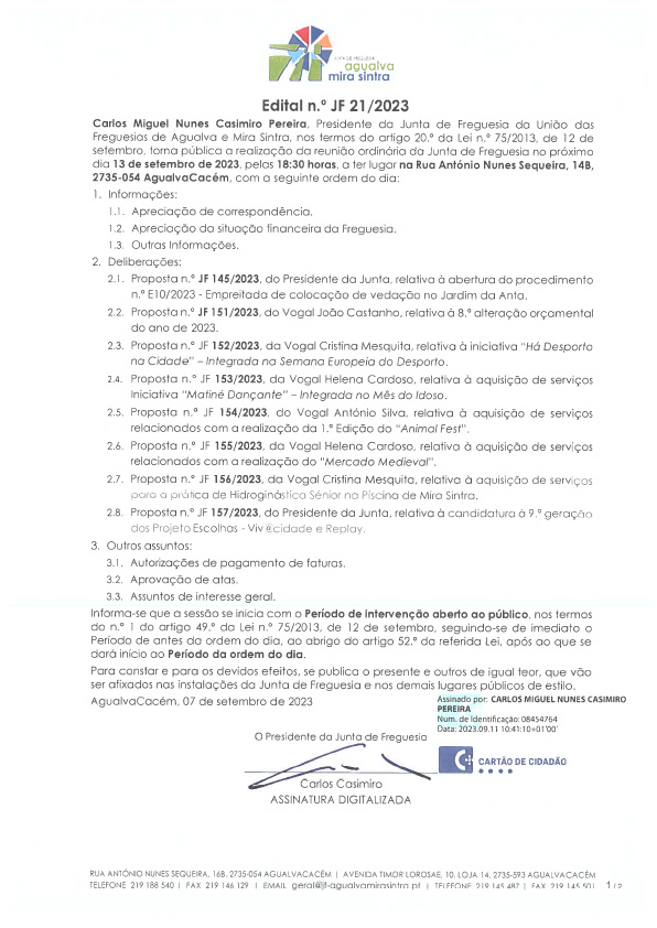 Edital n.º JF 21/2023