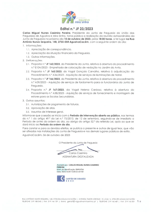 Edital n.º JF 23/2023