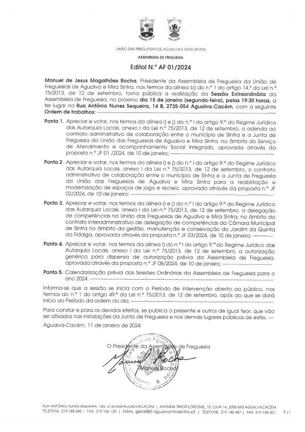 Edital n.º AF 01/2024
