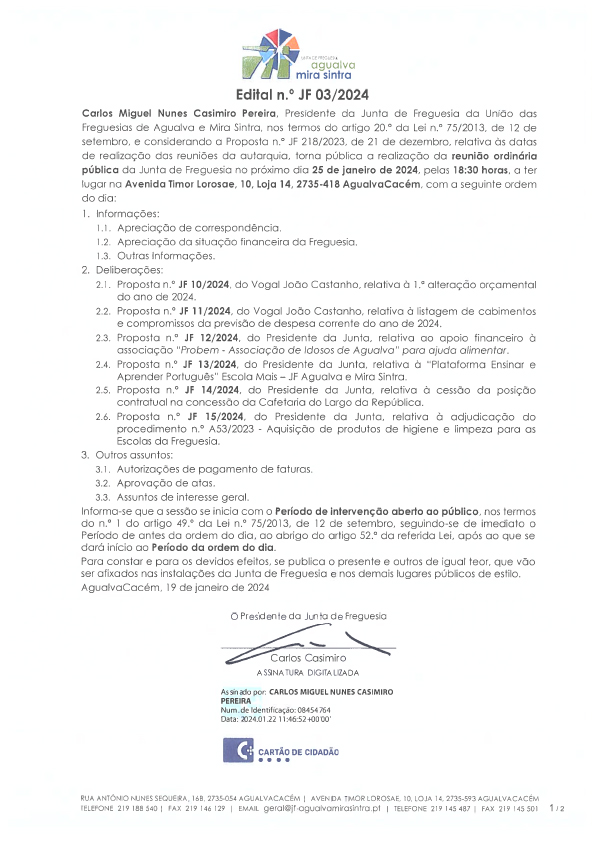 Edital n.º JF 03/2024 Edital n.º JF 03/2024