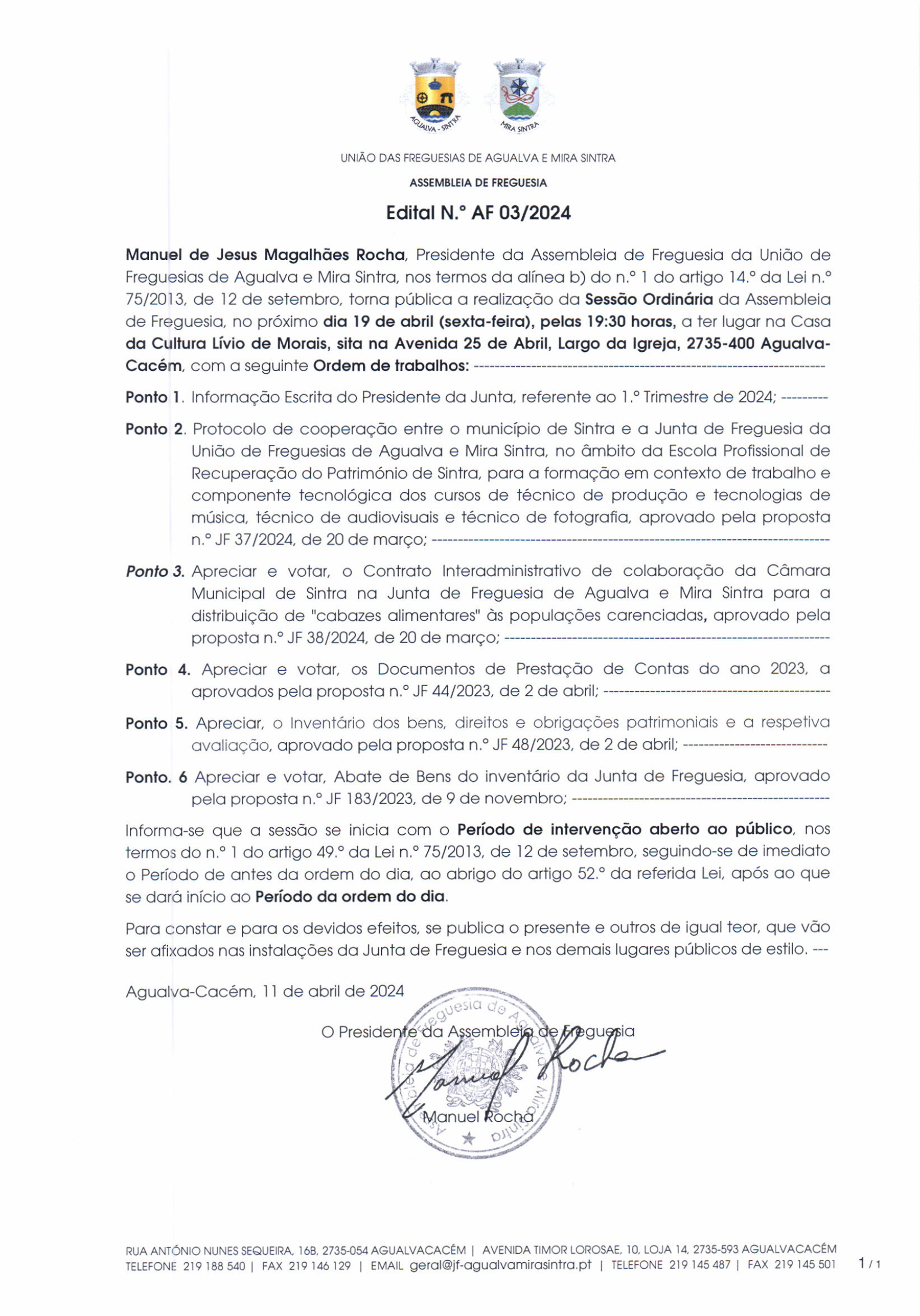 Edital n.º AF 03/2024