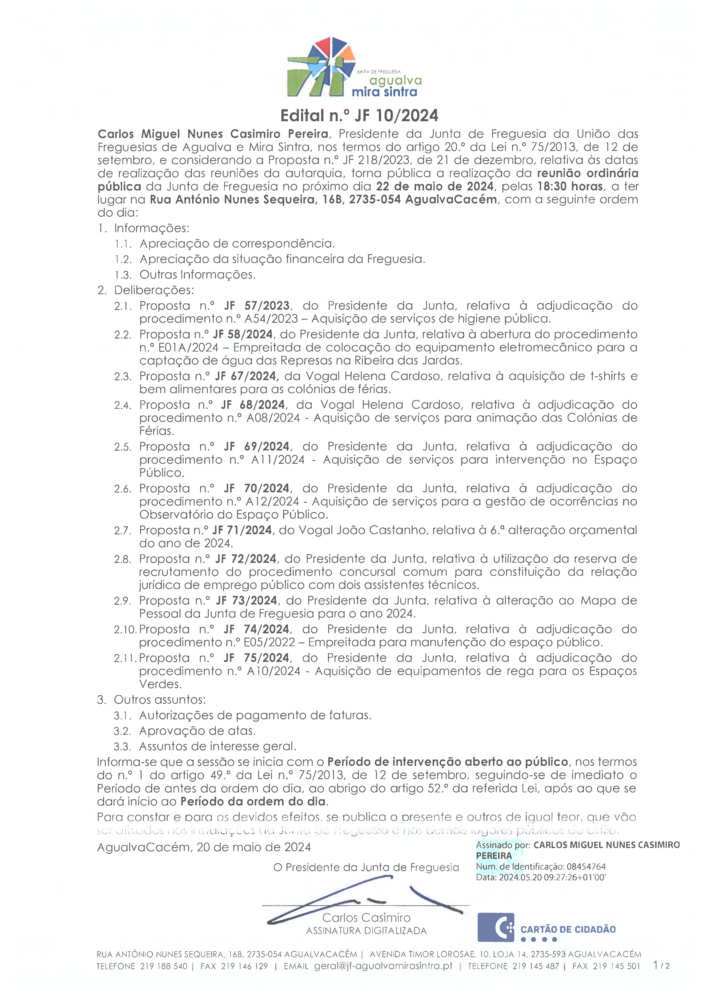 Edital n.º JF 10/2024 Edital n.º JF 10/2024