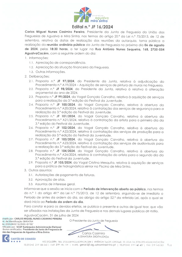 Edital n.º JF 16/2024
