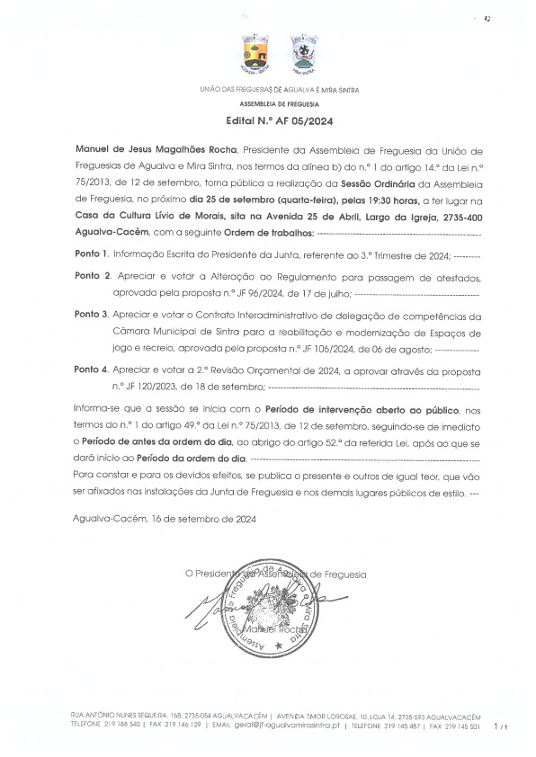 Edital n.º AF 05/2024