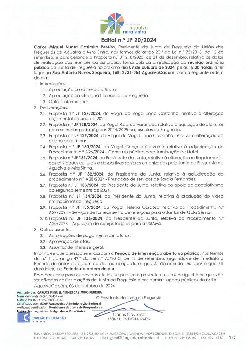 Edital n.º JF 20/2024
