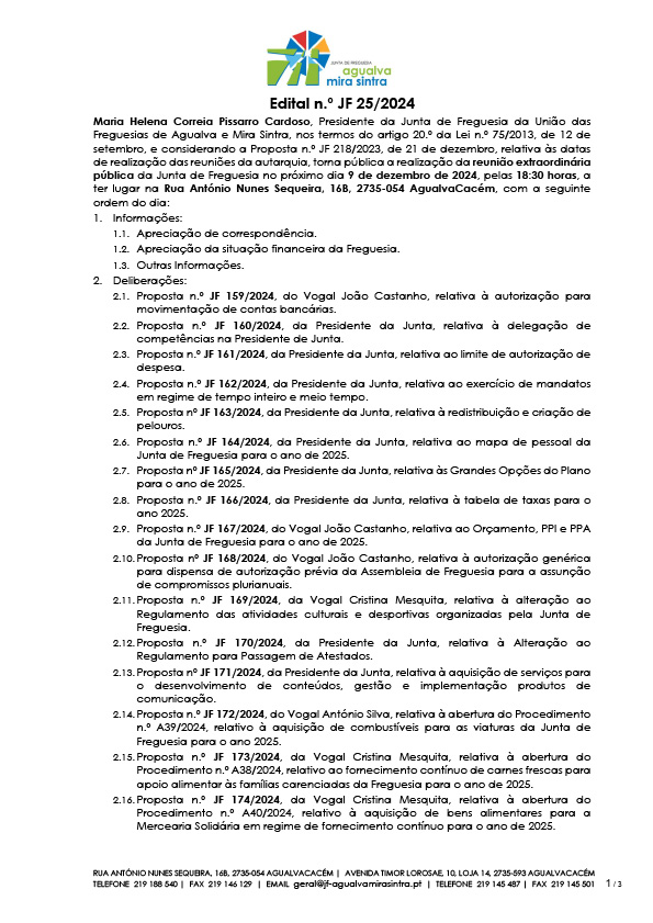 Edital n.º JF 25/2024