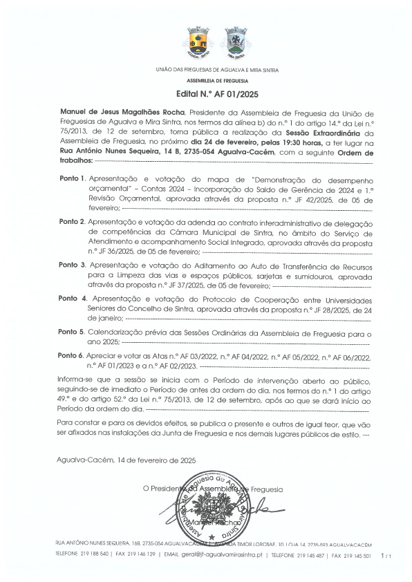 Edital n.º AF 01/2025