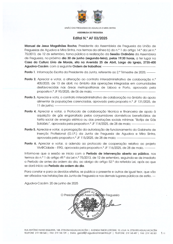Edital n.º AF 03/2025