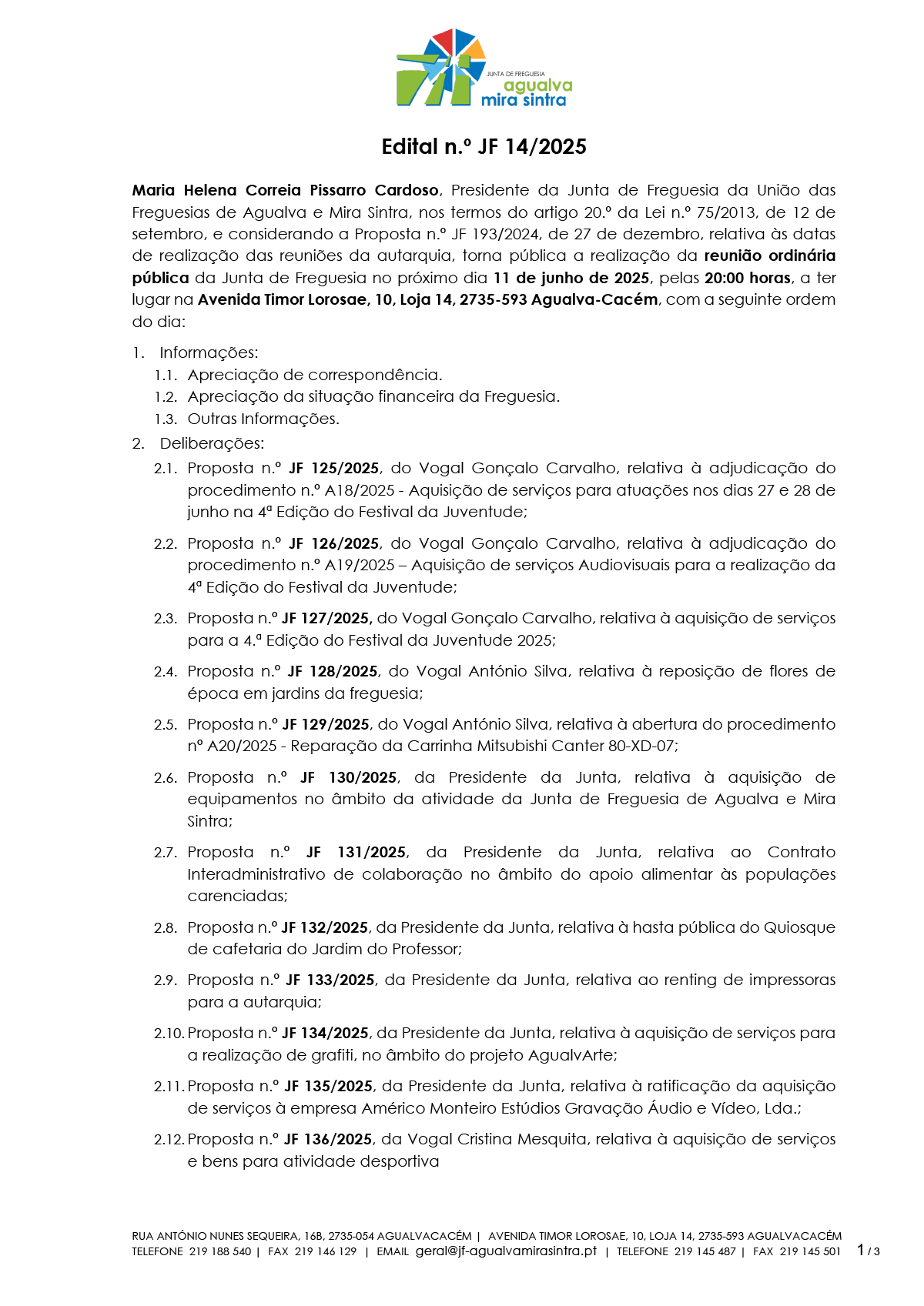 Edital n.º JF 14/2025