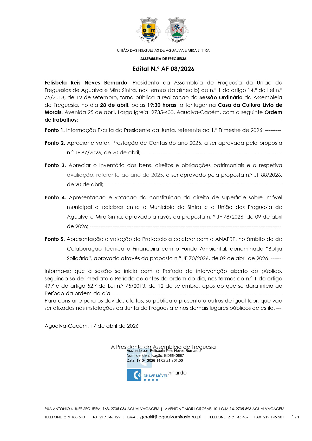 Edital n.º AF 03/2026