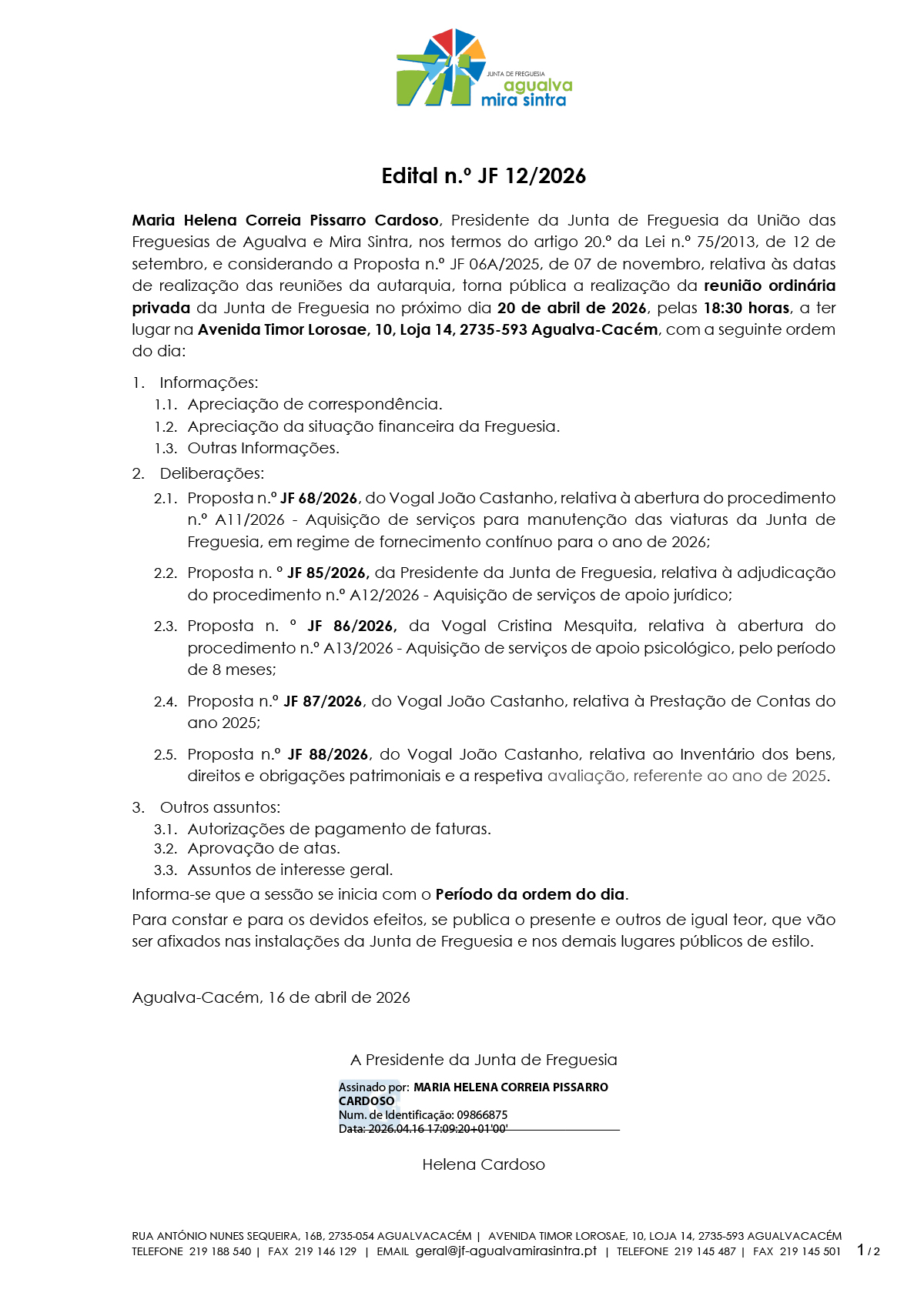 Edital n.º JF 12/2026