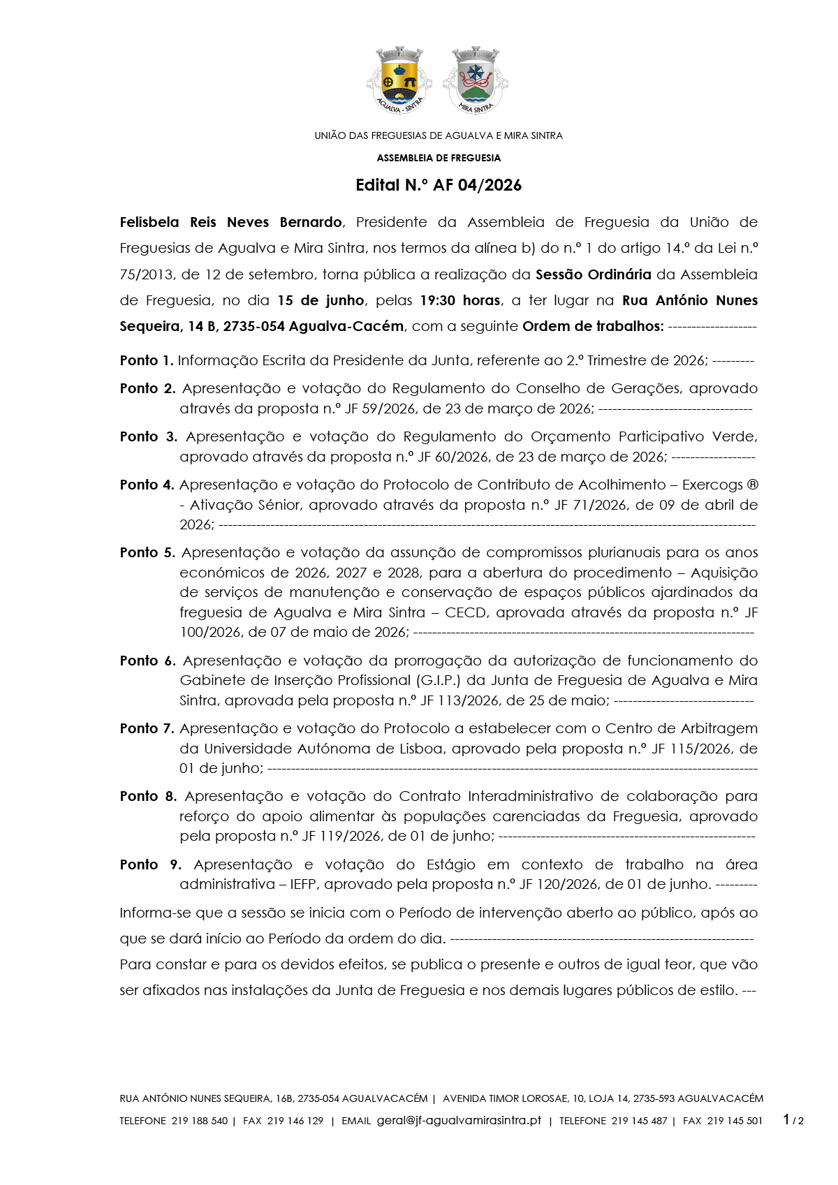 Edital n.º AF 04/2026