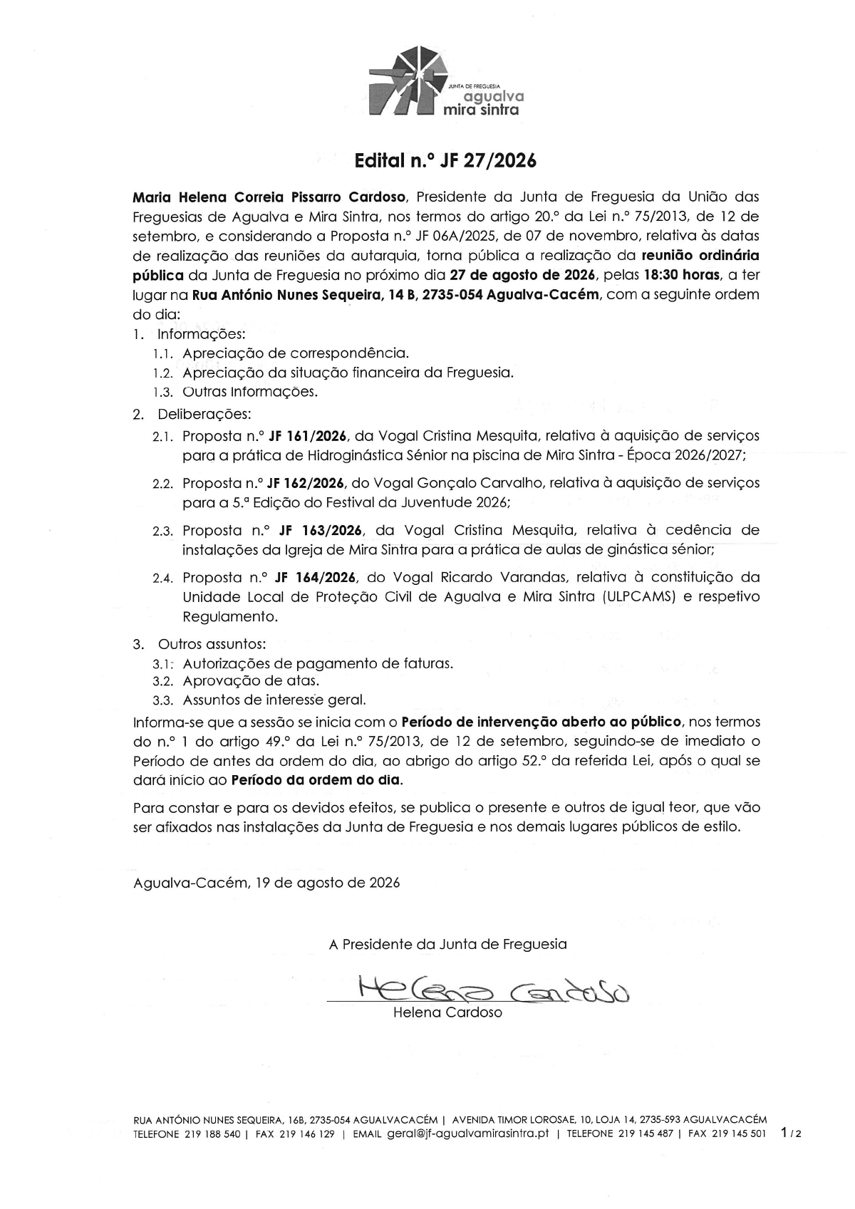 Edital n.º JF 27/2026